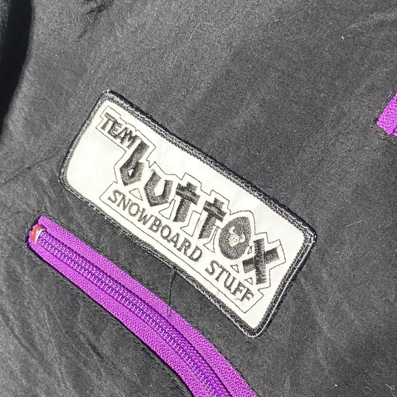 Vintage Team Buttox Snowboard Stuff Black Purple Half Zip Pullover Jacket M - Picture 4 of 15